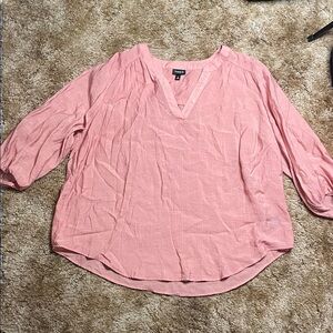 Torrid Harper 3/4 Blouson‎ Sleeve Ash Rose Sheer Top Plus Size 2